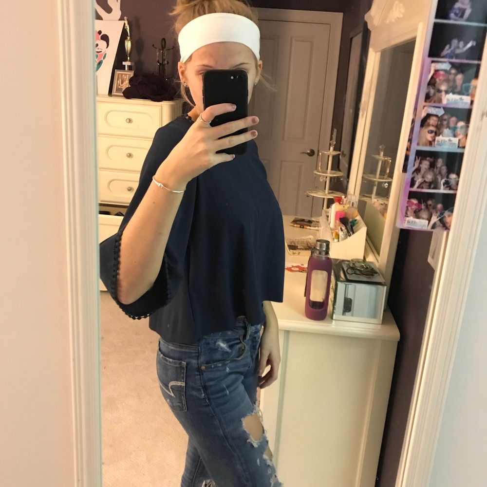 Bjewel deep blue blouse